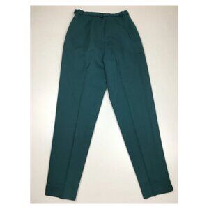 PENDLETON Green 100% Virgin Wool High Waist Tapered Leg Slit Hem Dress Pant
